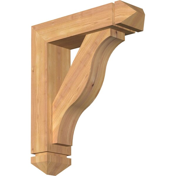 Ekena Millwork Funston Arts and Crafts Smooth Bracket w/ Offset Brace, Western Red Cedar, 5 1/2"W x 20"D x 24"H BKT0604X20X24FST03SWR - main